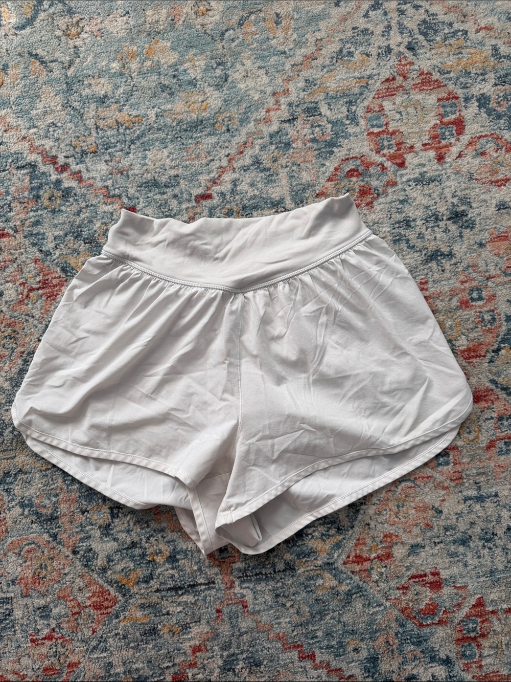 aerie White High-Rise Athletic Shorts